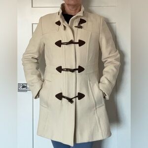 Banana Republic Cream Wool Toggle Coat